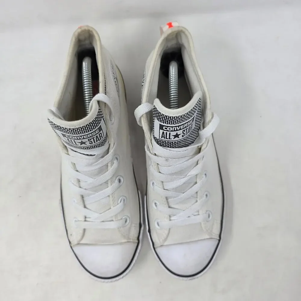 Converse Chuck Taylor All Star Mid White Canvas Sneakers Youth 5
